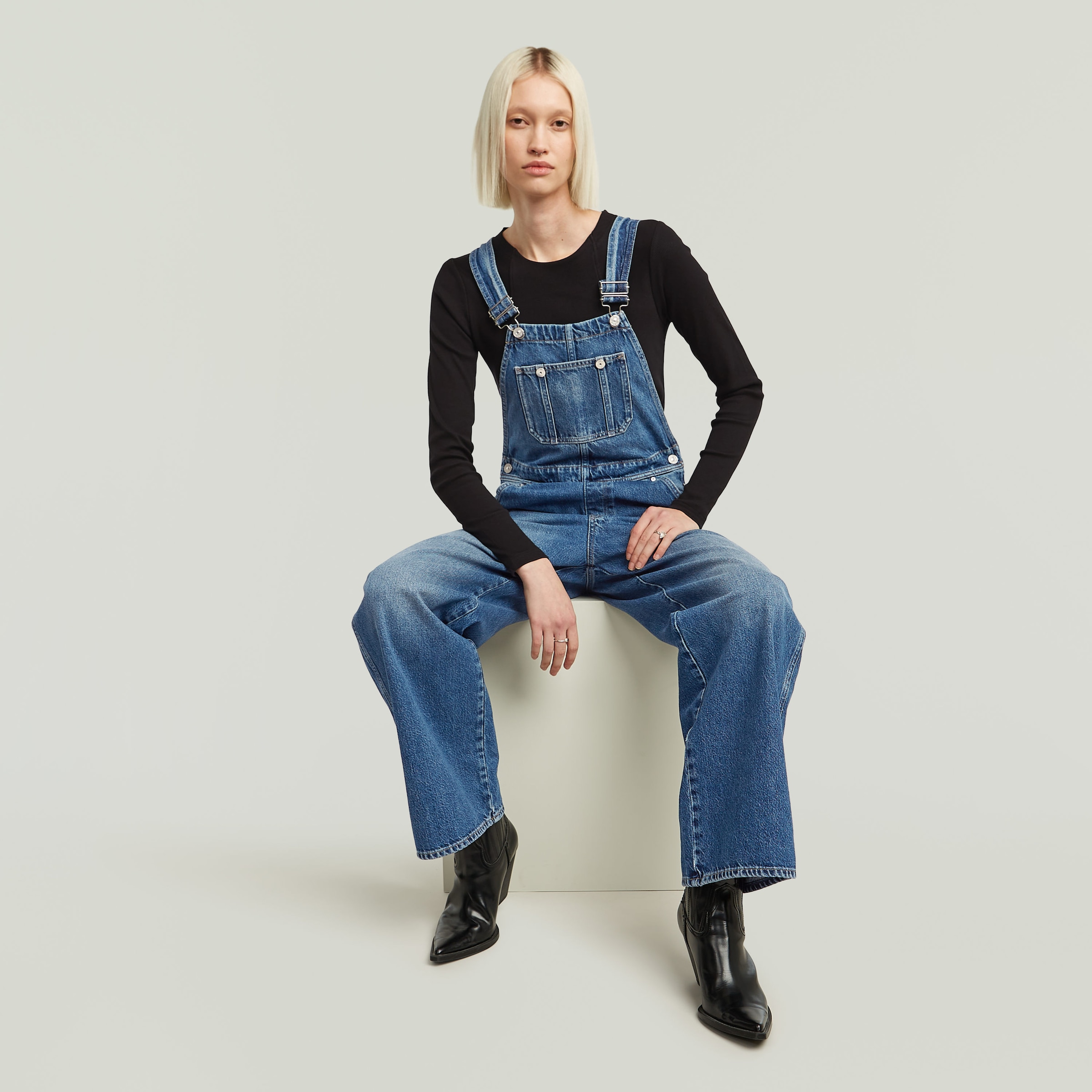 G-STAR Latzhose »Straight Leg Dungaree«  mit Knöpfen an den Seiten