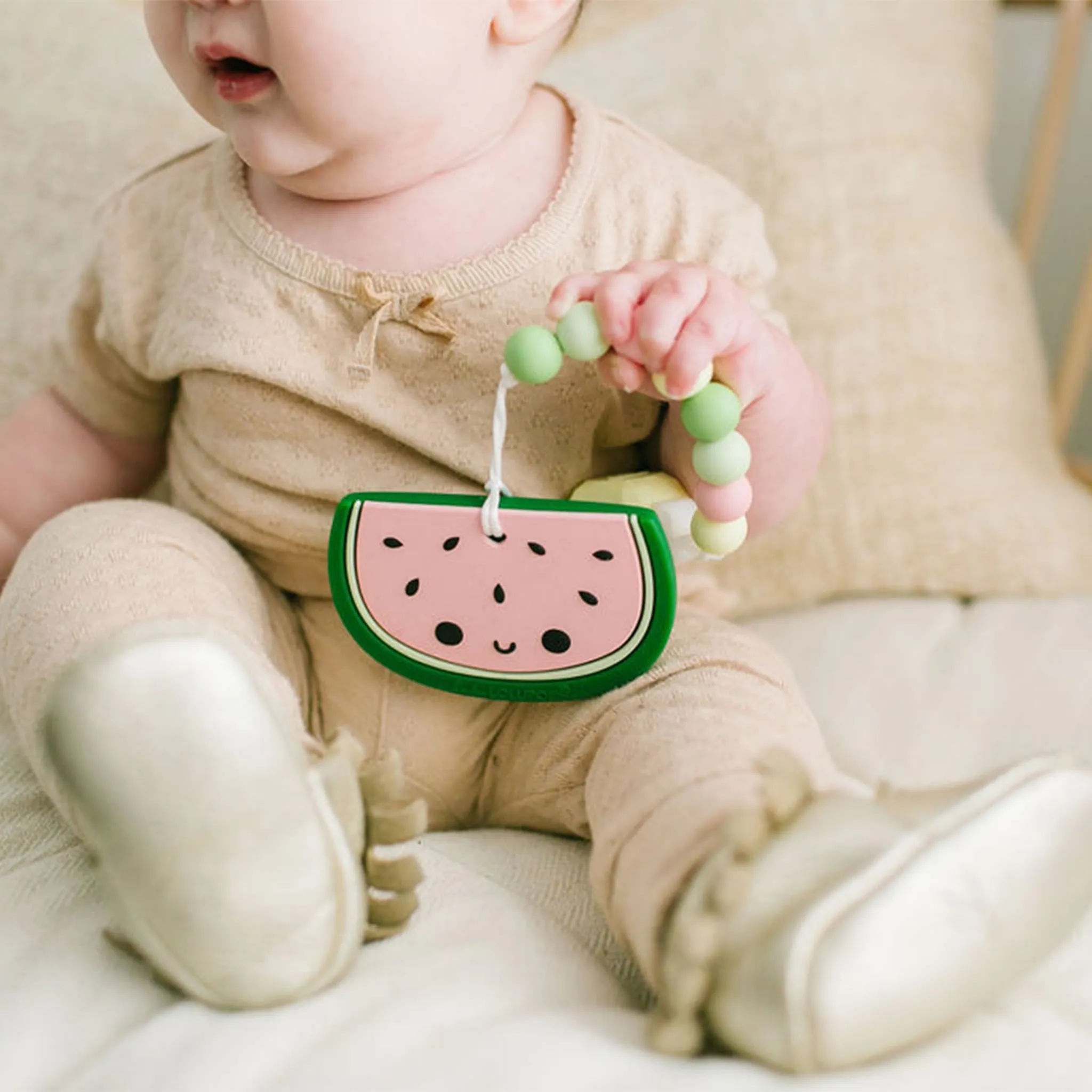 Loulou Lollipop Jouet de Dentition en Silicone - Melon d'eau