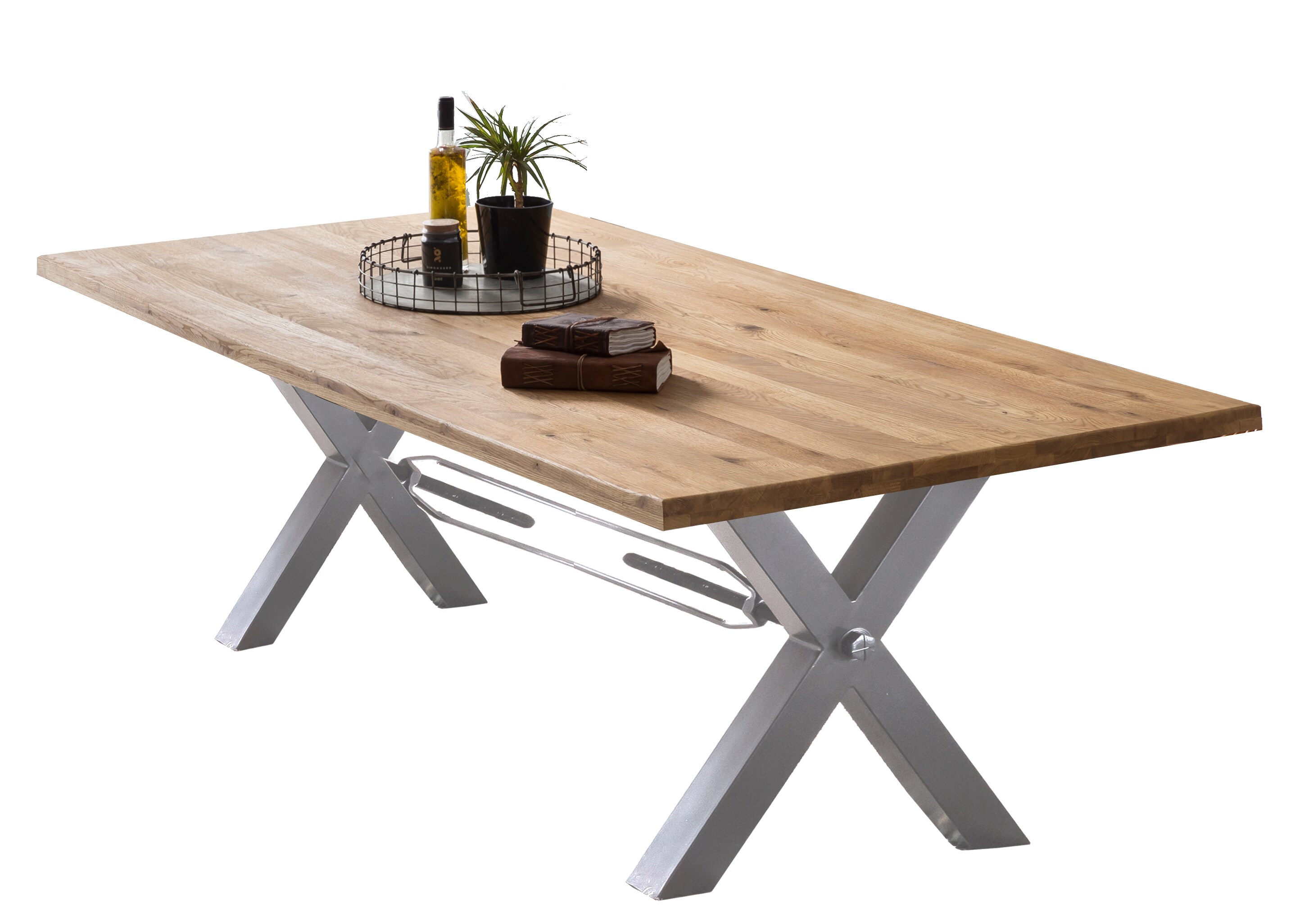 Tisch 240x100cm Wildeiche Metall Holztisch Esstisch Speisetisch Küchentisch