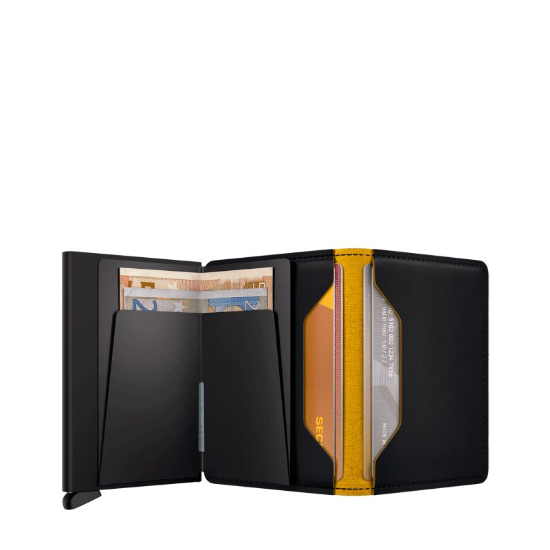 Porte-cartes Slimwallet Matte anti-RFID 10.2 cm Black & Ochre