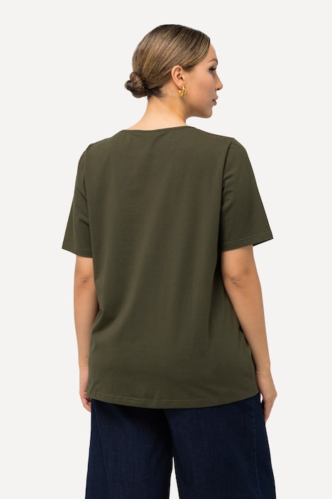 T-Shirt, CutOut-Zierband, Rundhals, Halbarm