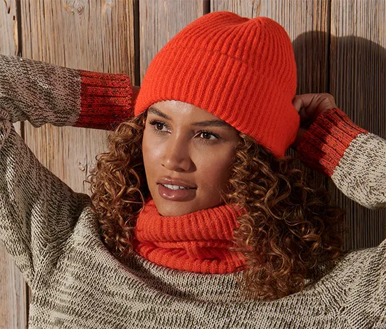 Strickmütze, orange