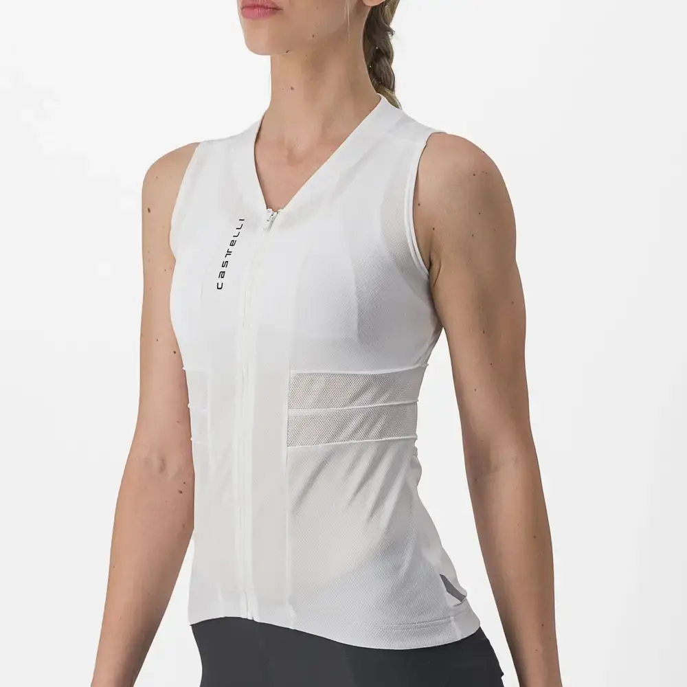 Castelli Anima 4 Fietsshirt Zonder Mouwen Wit/Zwart Dames