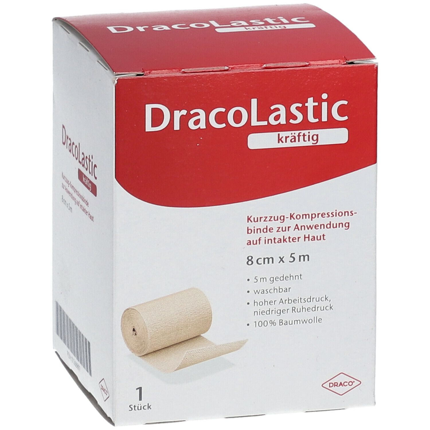 DracoLastic kräftig Kurzzug-Binde 5 m x 8 cm