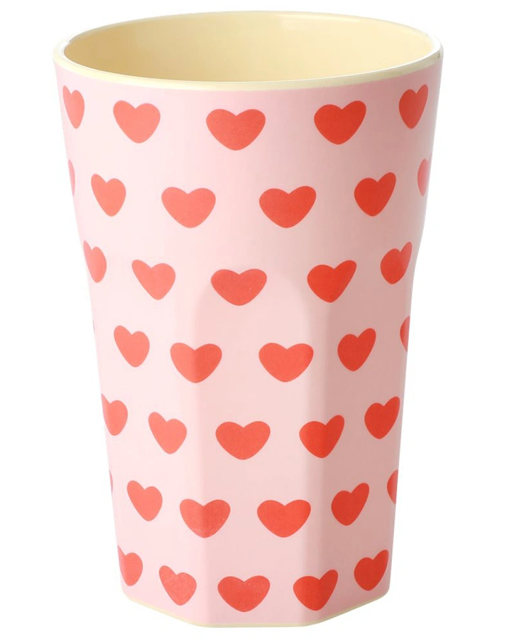 Melamin-Becher SWEET HEARTS TALL in rosa/rot
