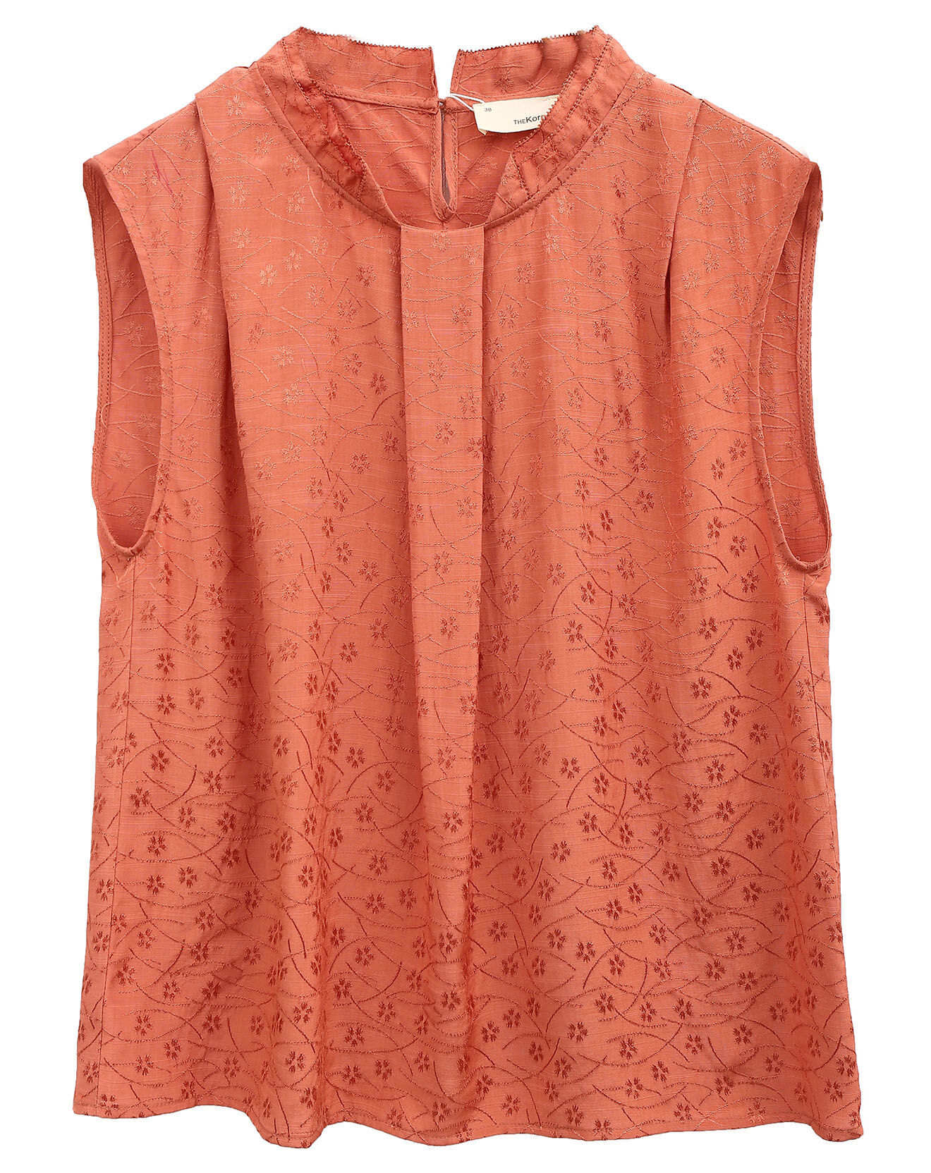 See u Soon Top satiné Lily motifs ton sur ton brique