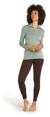 Baselayer Femme Icebreaker 1/2 Zip Merino 260 Tech Vert