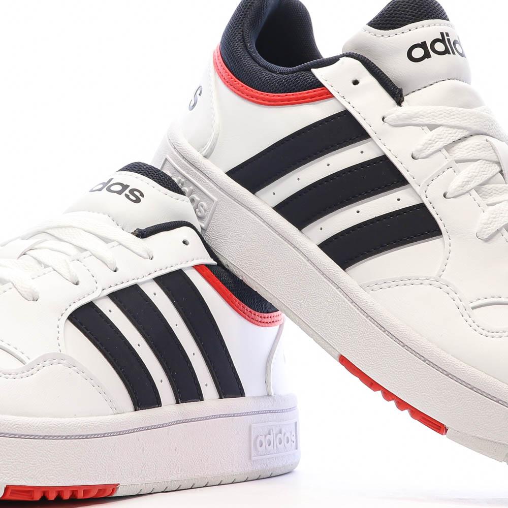 Adidas Baskets Blanc/Marine Homme Adidas Hoops 3.0