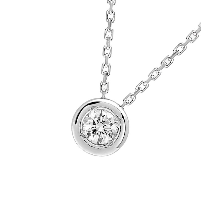 Collier Femme - Or 18 Carats - Diamant 0,14 Carats - Longueur : 42 cm