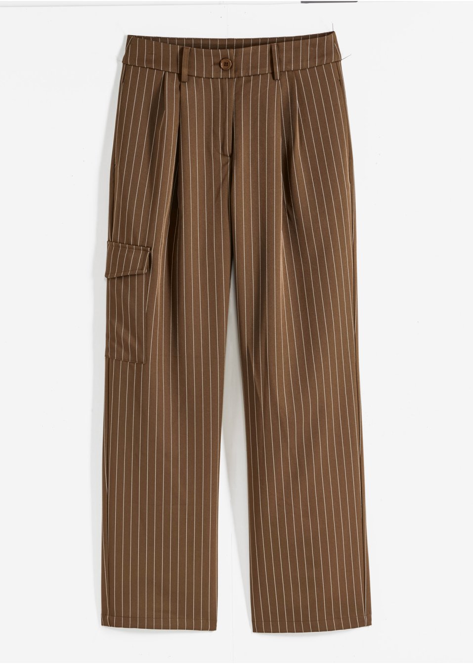 Pantalon cargo à fines rayures