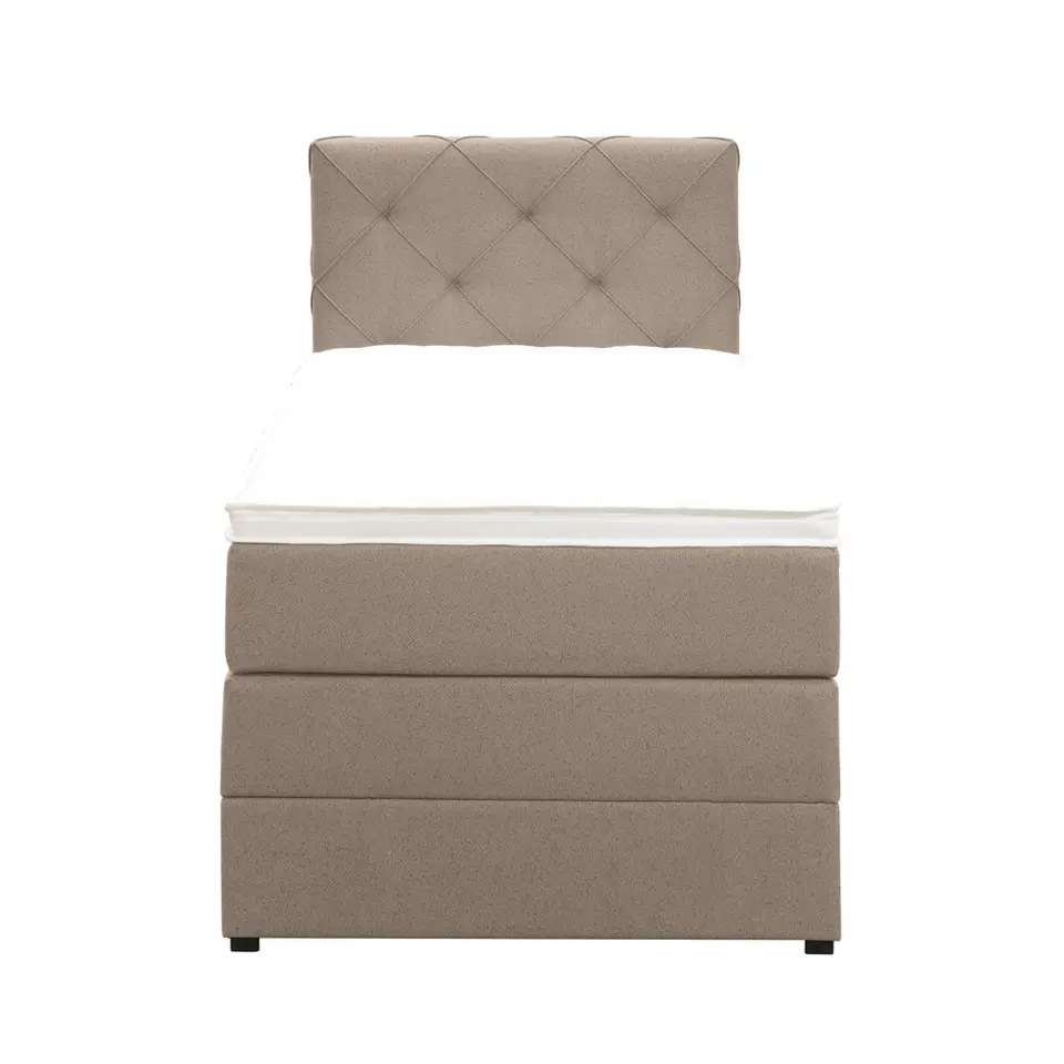 Boxspring met opbergruimte Liv geruit - beige - 90x200 cm