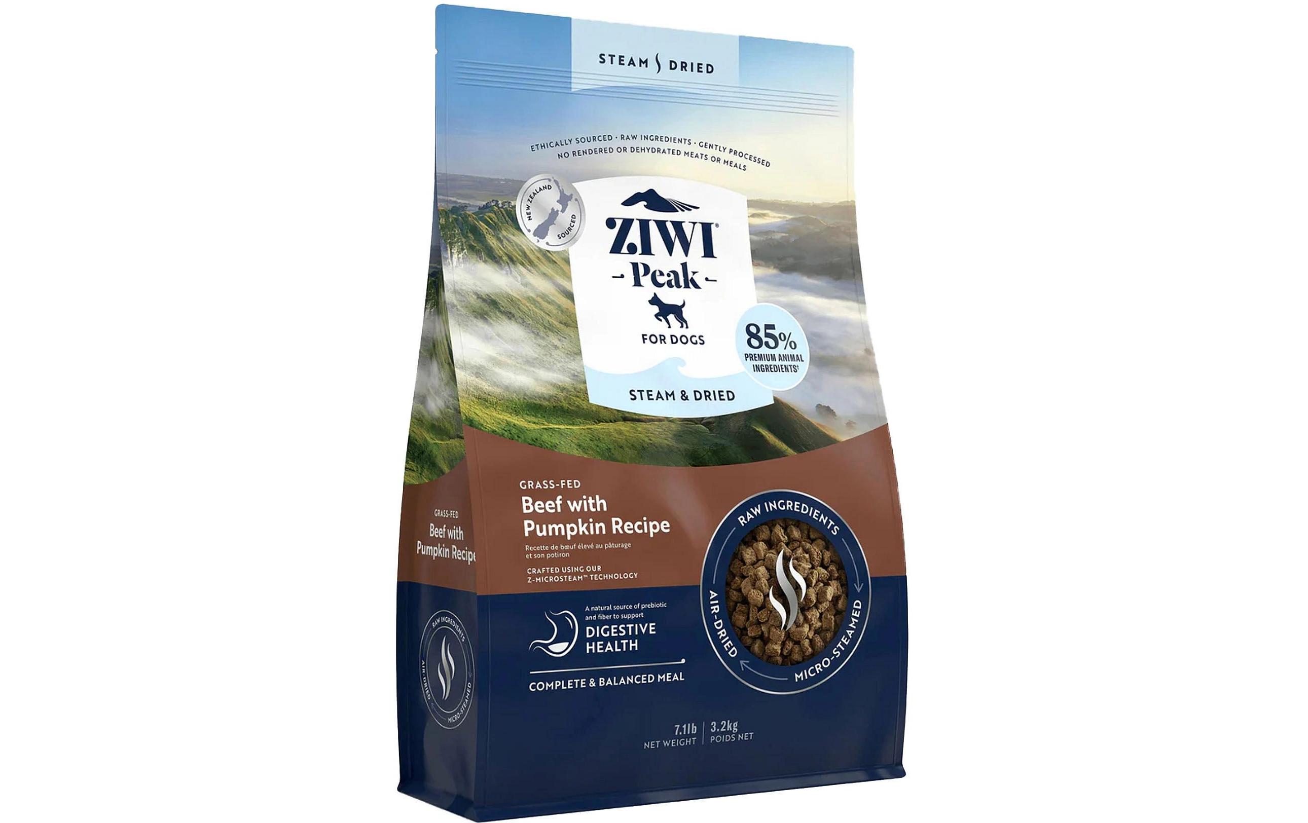 Trockenfutter Rind und Kürbis luftgetrocknet 3.2 kgMikrogedämpftes Hundefutter mit Omega-3-Fettsäuren, Kalzium und Phosphor