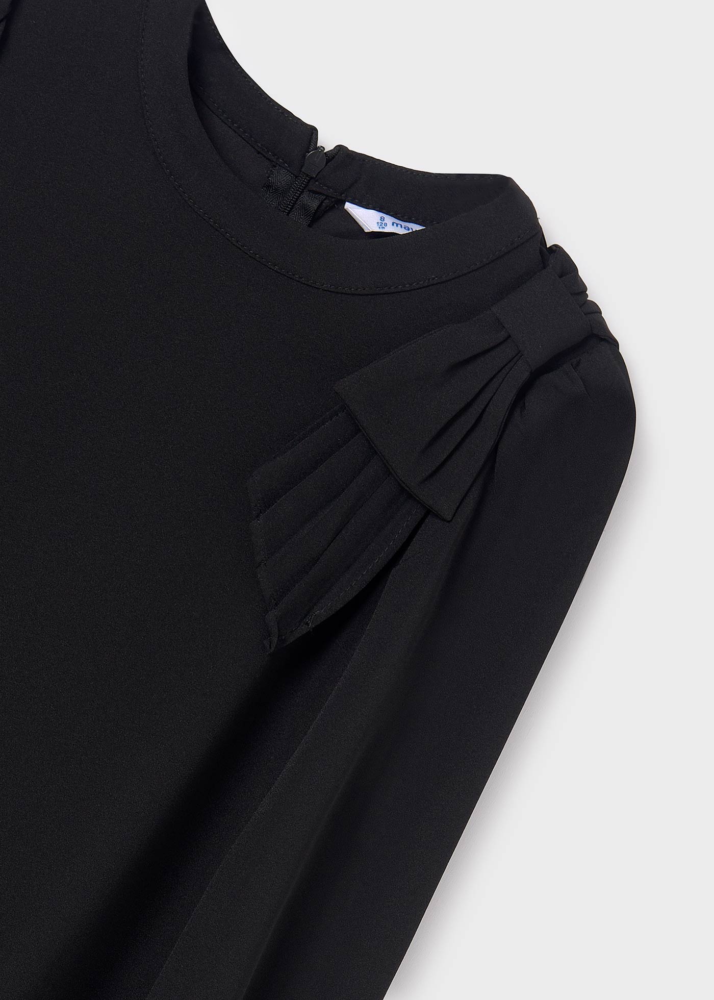 Vestido crepe com laço para meninas