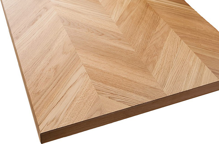 Plateau plaqué chêne huilé point de Hongrie L.200 x l.80 cm, ép.37 mm