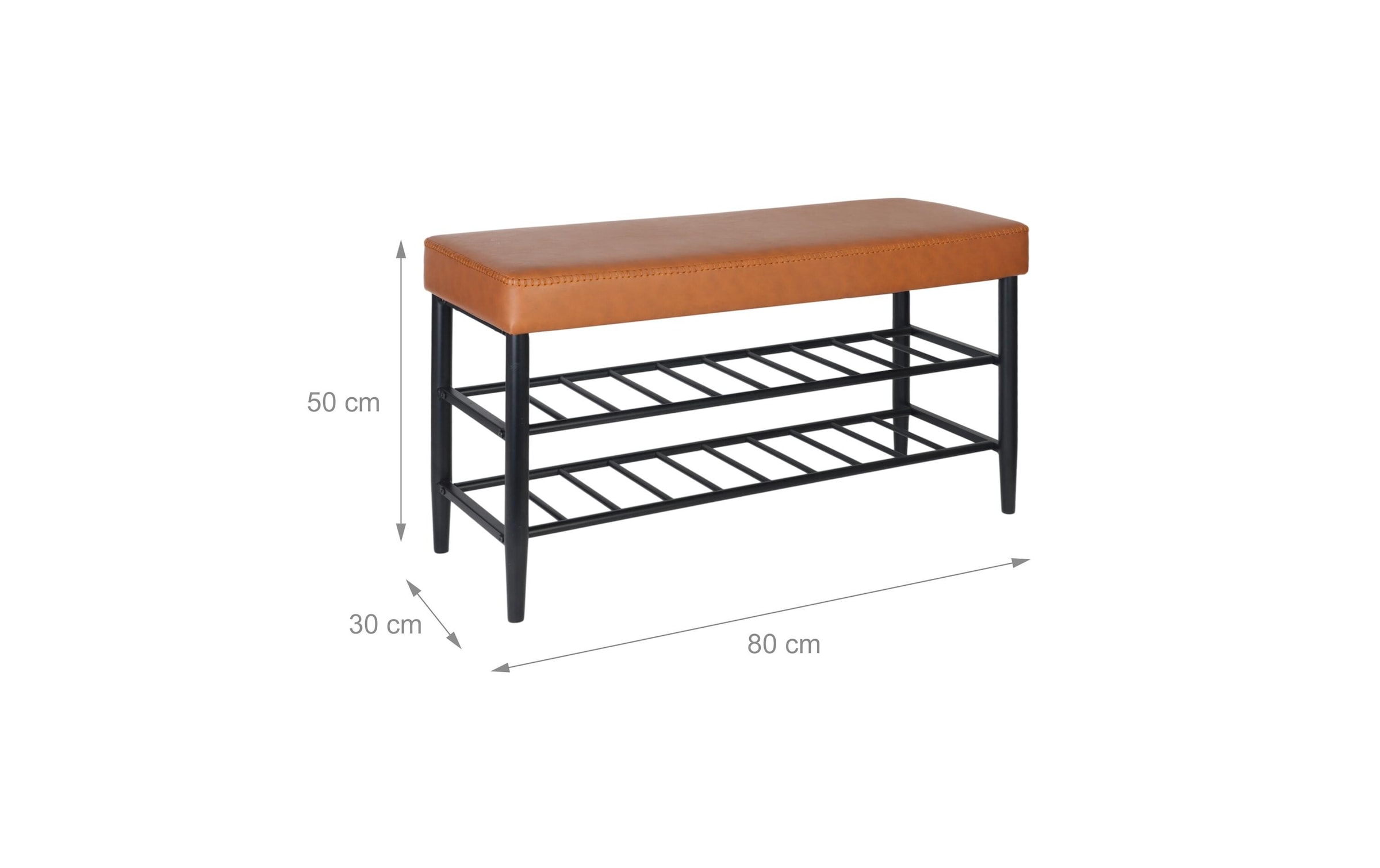 relaxdays Schuhbank »mit zwei Ablagen 80 x 50 cm«
