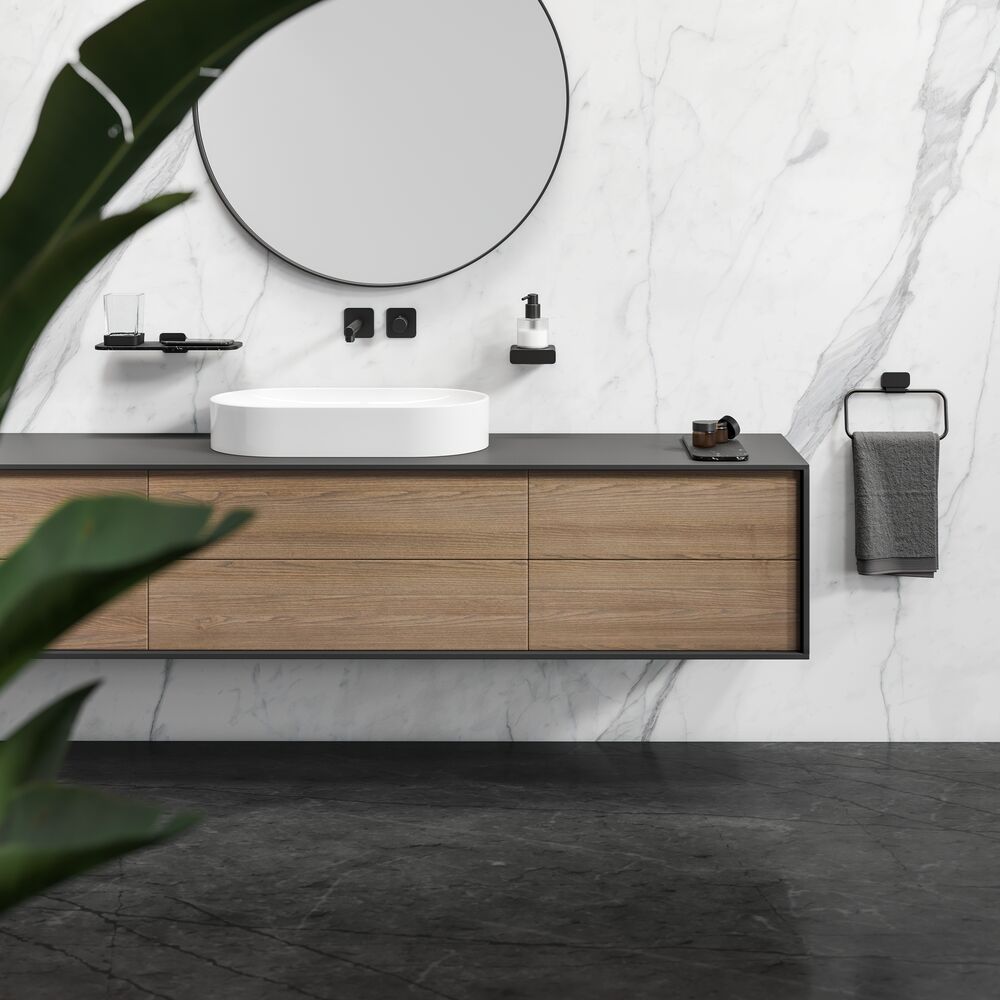 Geesa Shift handdoekring zwart