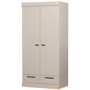 WOOOD kledingkast Connect 2-deurs dust grenenhout 195 x 94 x 53 cm