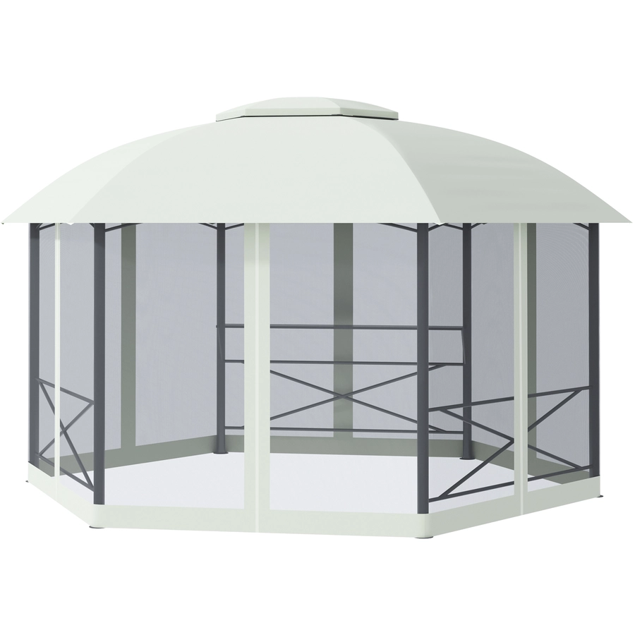 Outsunny Pavillon mit Dach grau