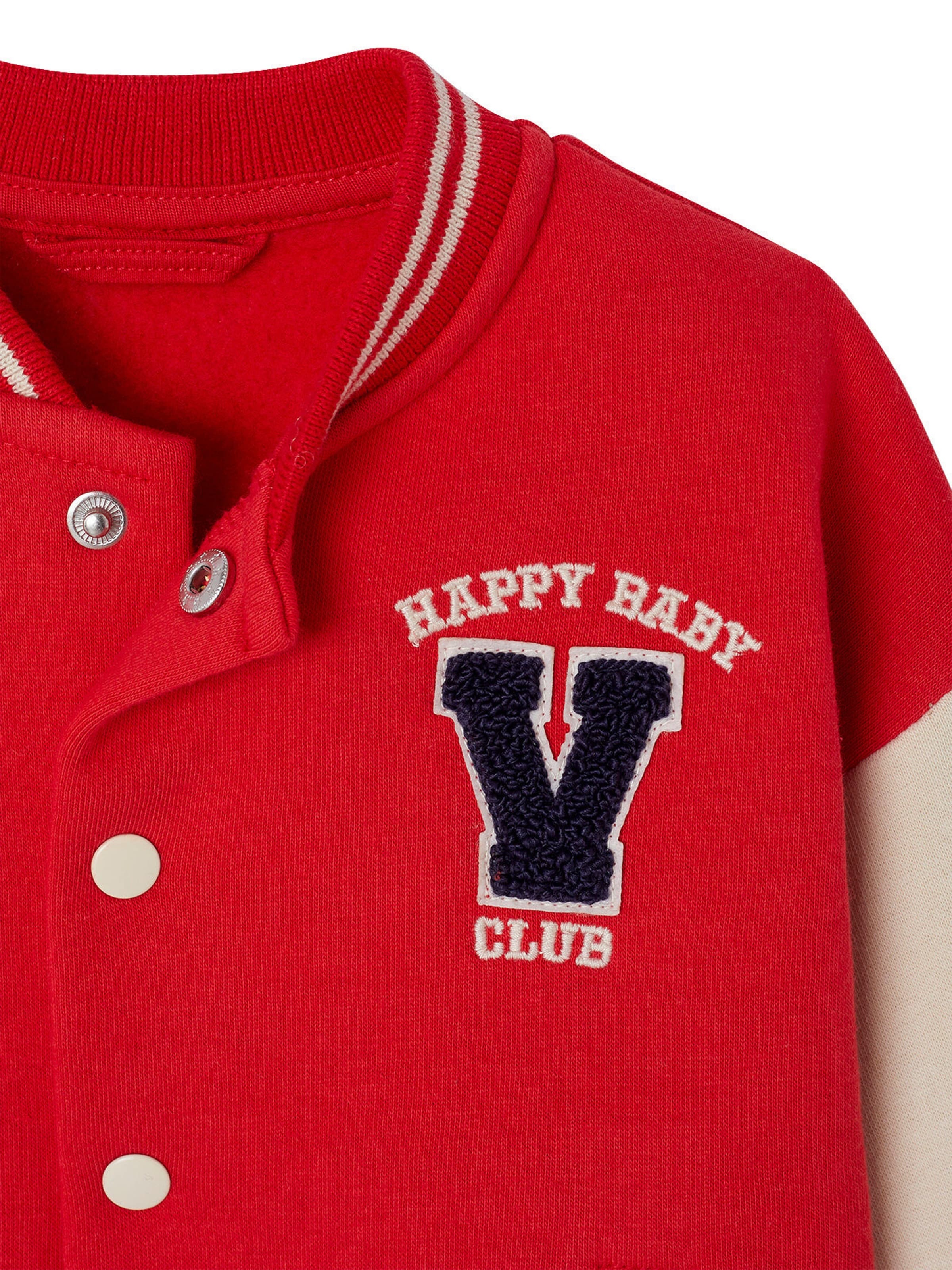 Vertbaudet Baby Sweatjacke im College-Style mit Recycling-Polyester rot