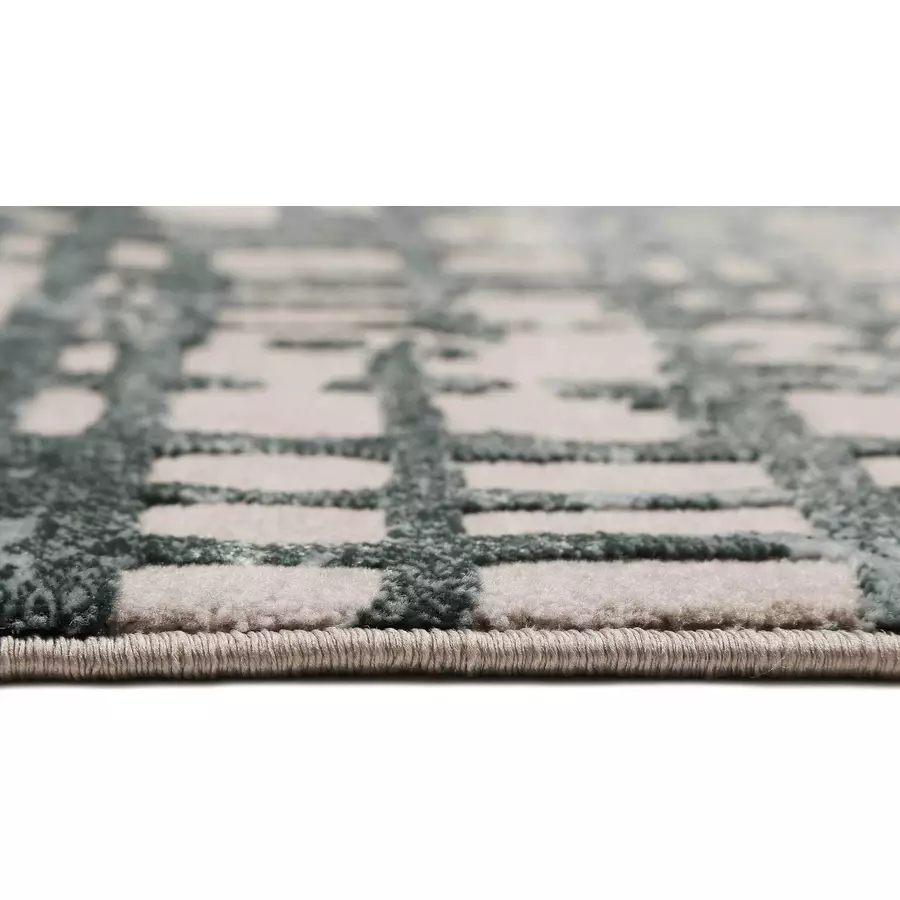 Esprit Kurzflorteppich Velvet Grid petrol