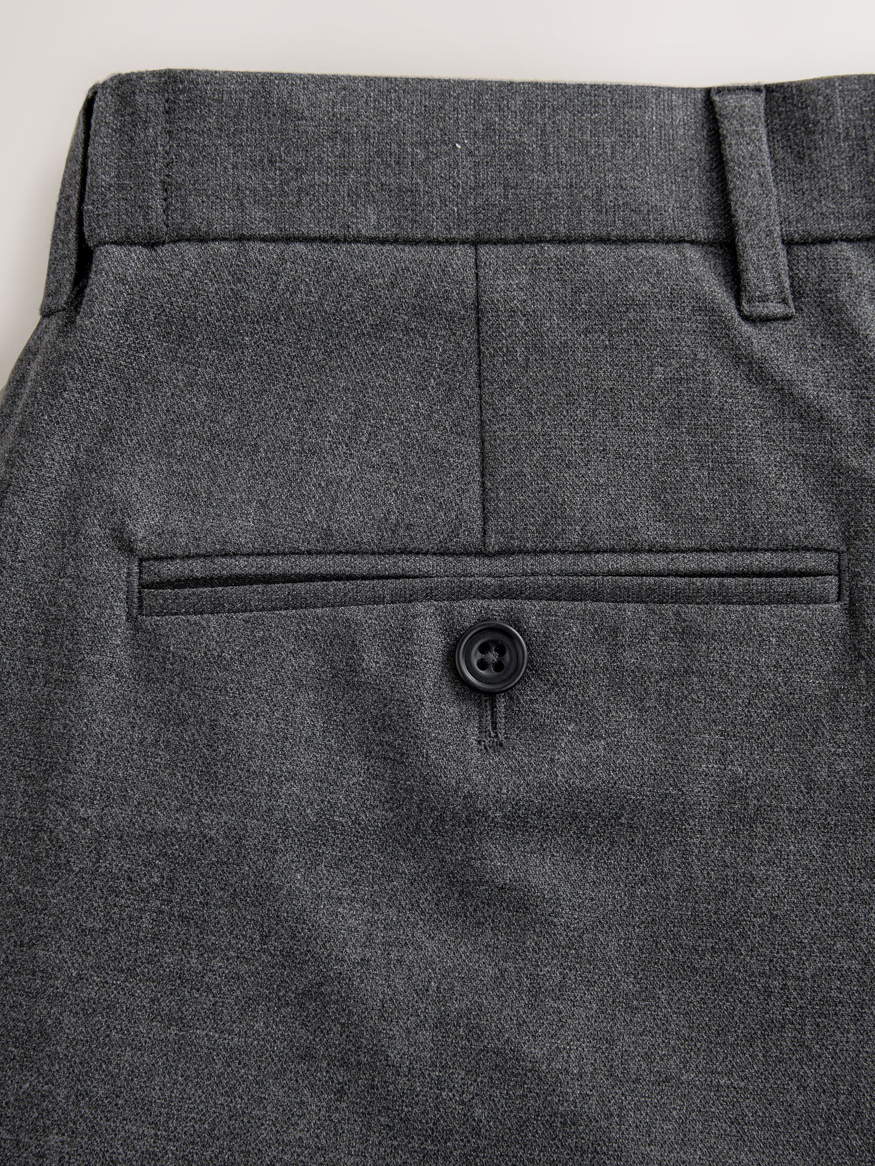 Grijs - Normale Pasvorm - Signature - 100% Wollen broek met Motion Flex-tailleband