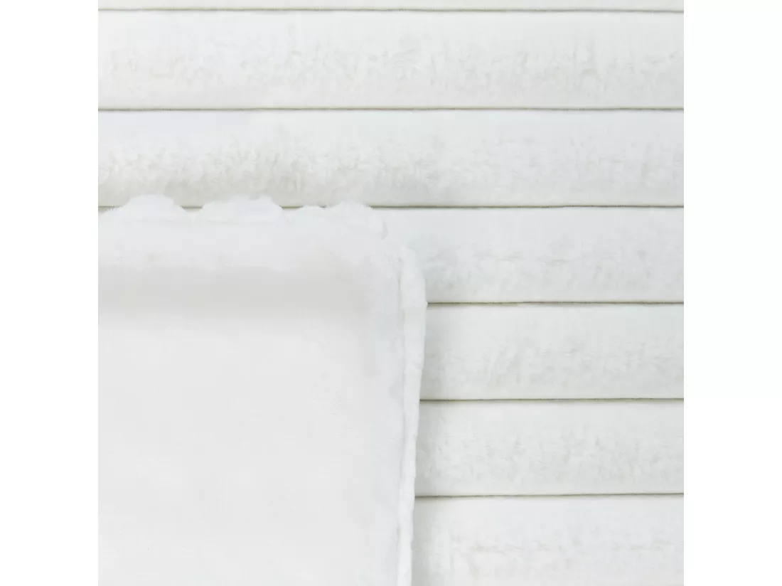 Couvre-lits RAKYA Fourrure synthétique 200 x 220 cm Blanc