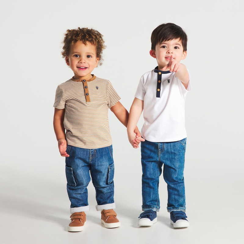 T-shirt tunisien manches courtes (lot de 3) marron bébé garçon