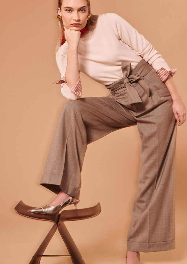 Pantalon Pylabeige en flanelle