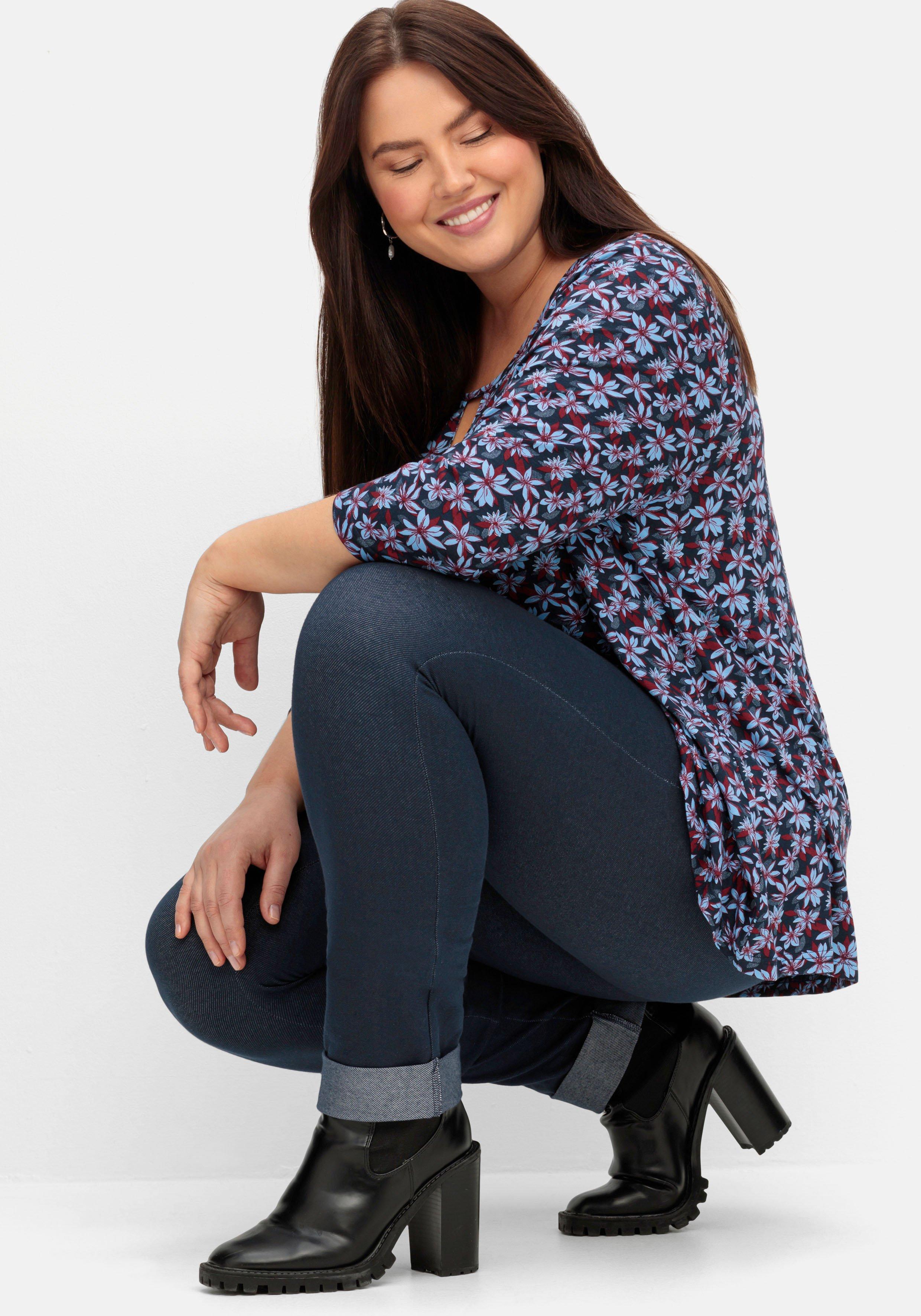 Leggings mit fixiertem Aufschlag am Saum