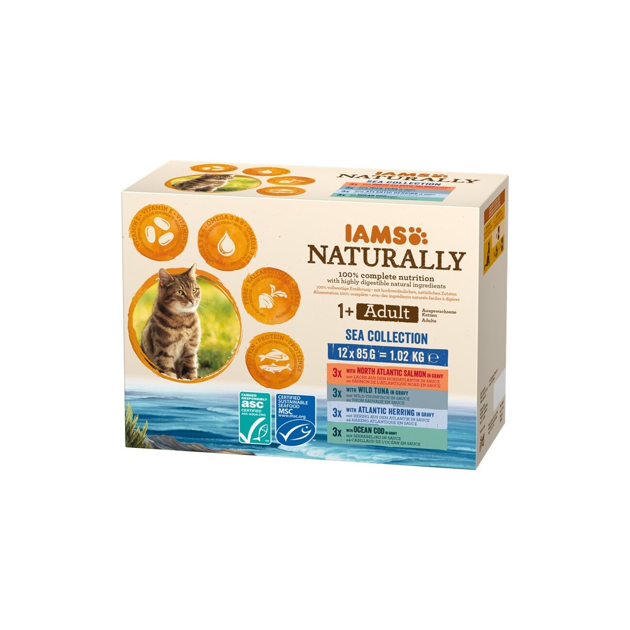 IAMS Naturally Adult 12x85g Sea Collection