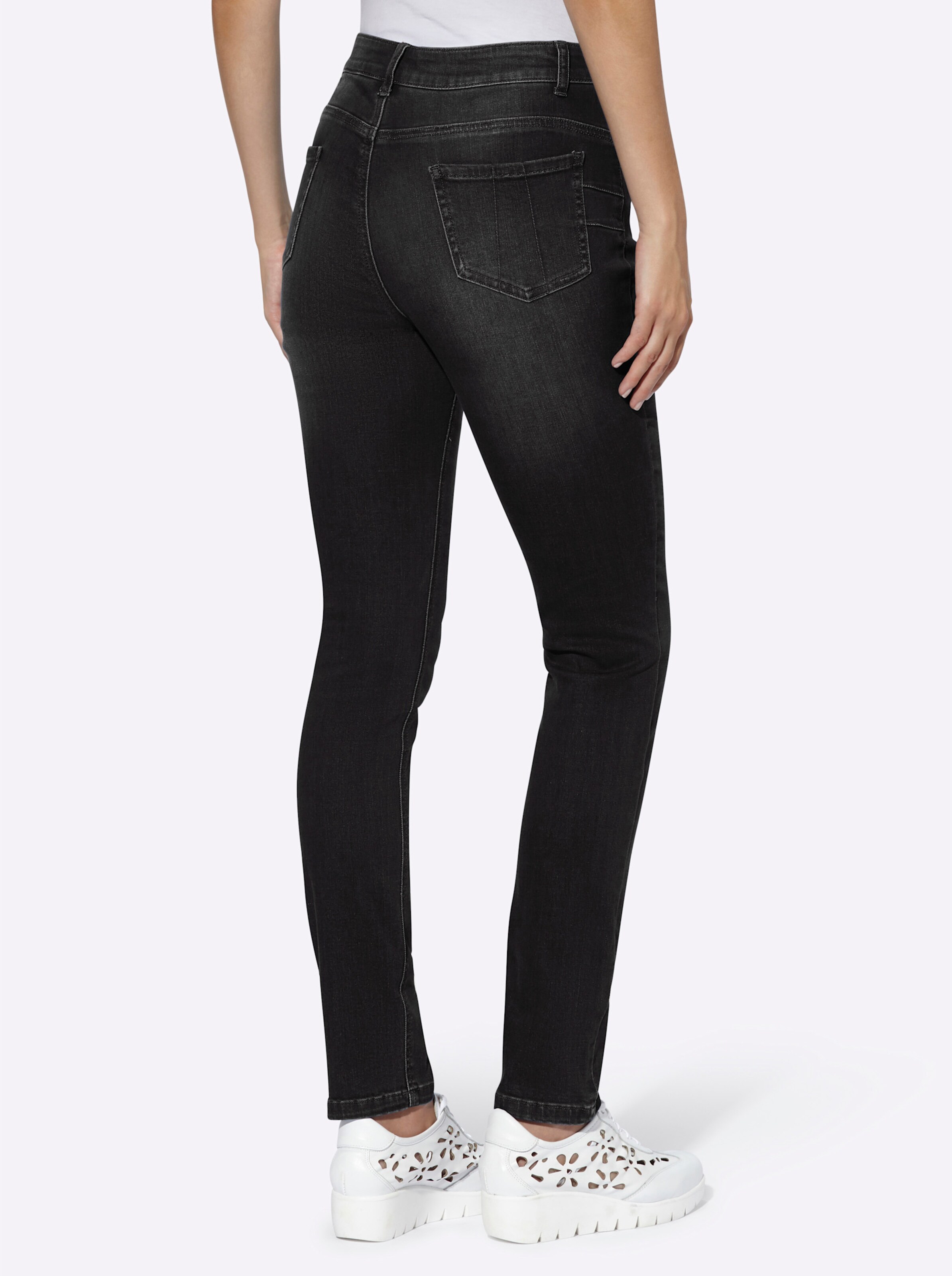 heine Bauchweg-Jeans in black denim