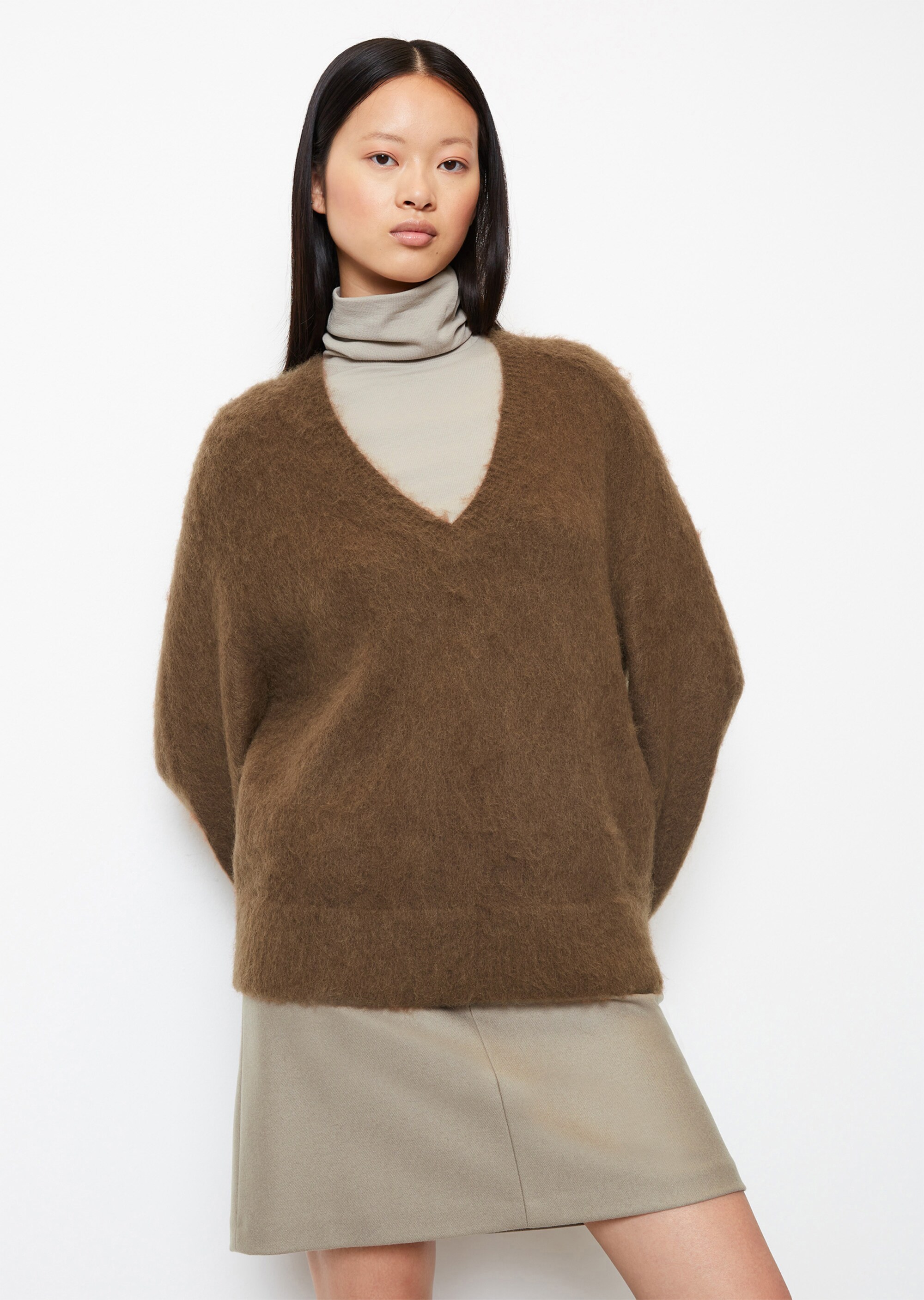 Kuscheliger Flausch-Pullover oversized aus Mohair-Wolle-Mix