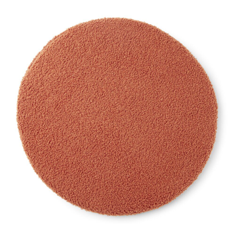 Galette de chaise en tissu bouclette rouge rooibos Ø38 cm