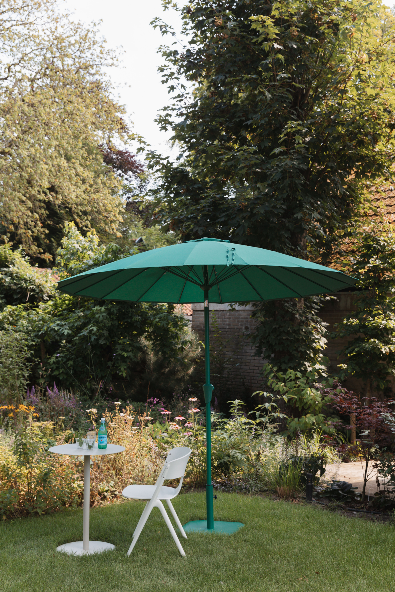 Parasol Sunbrella Sunshine Marsala inclusief voet