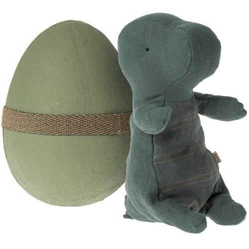 Maileg knuffeldino in ei small - dark petrol - 23 cm