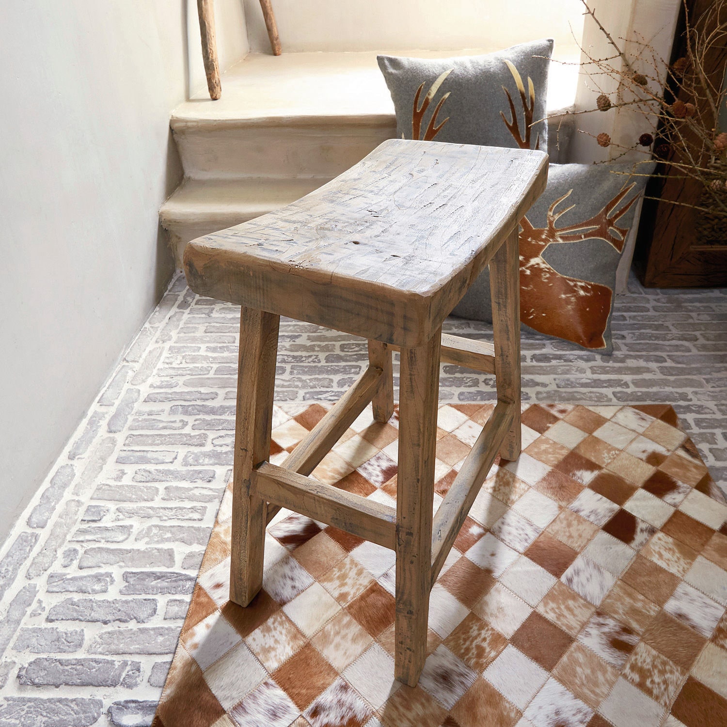 Hocker Nael 52/46/32 cm | braun