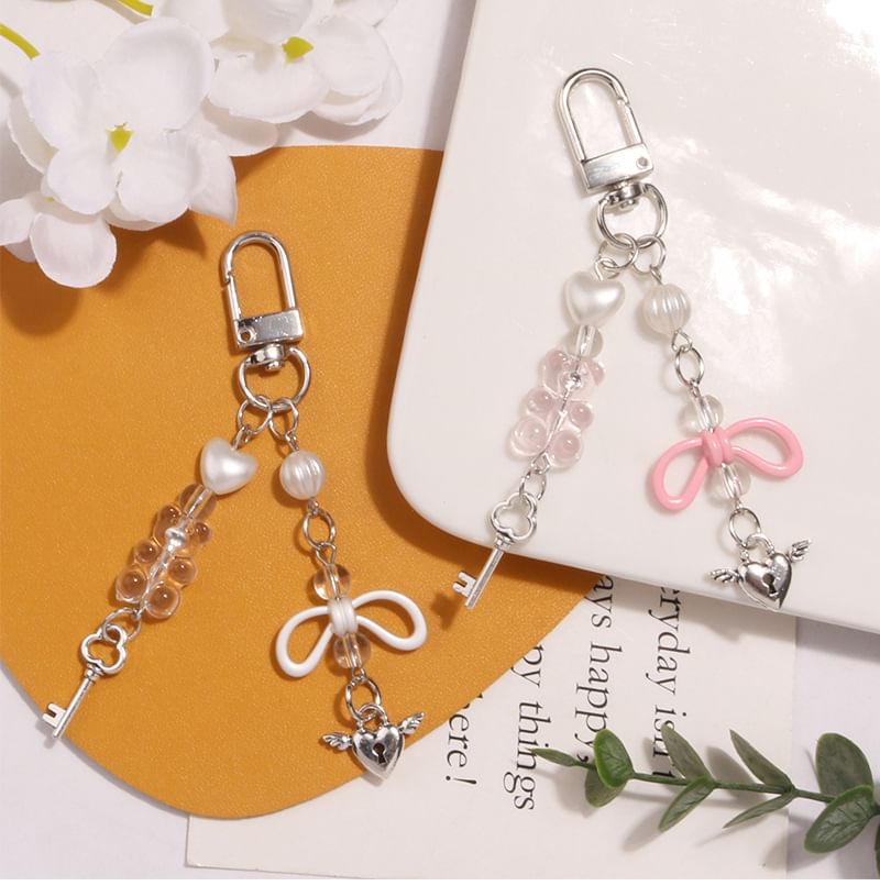 Jenorey - Vliegend Hart Slot & Sleutel Acryl Legering Tashanger Sleutelhanger