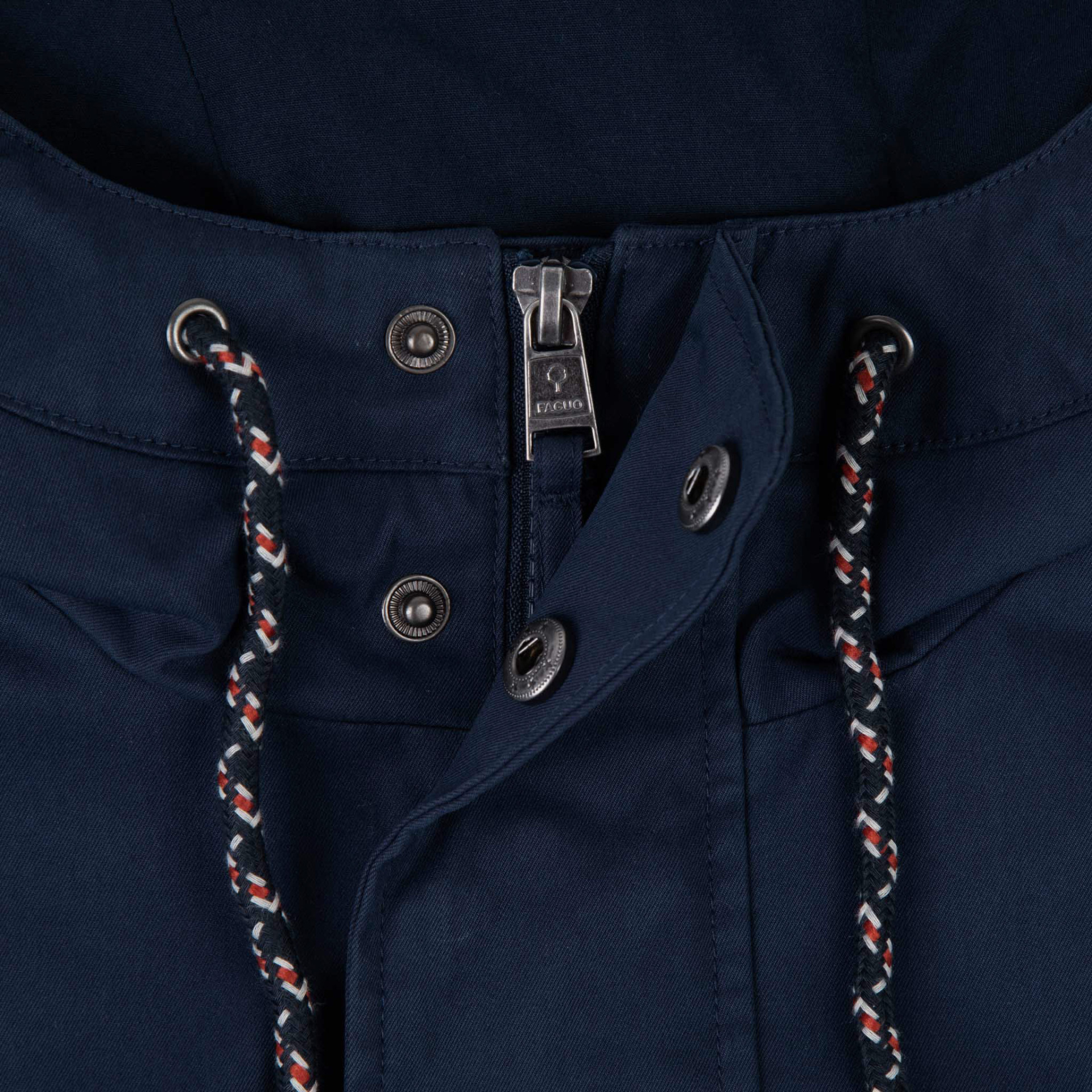 Impermeable bleu marine végan en coton et polyamide recyclé - modèle Gresigne