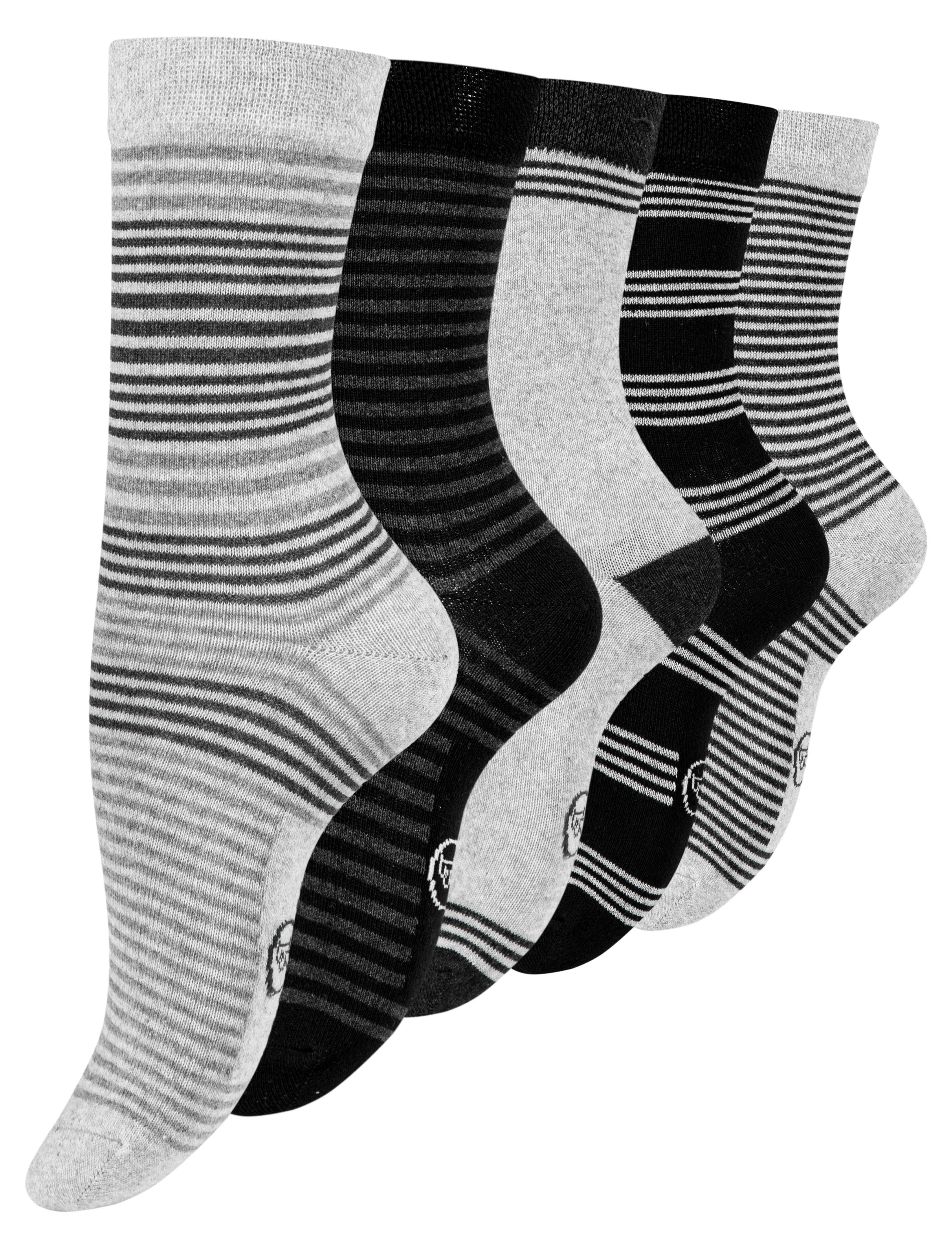 Paolo Renzo® Damen Baumwoll Socken gestreift 10 Paar - Größe 35/38