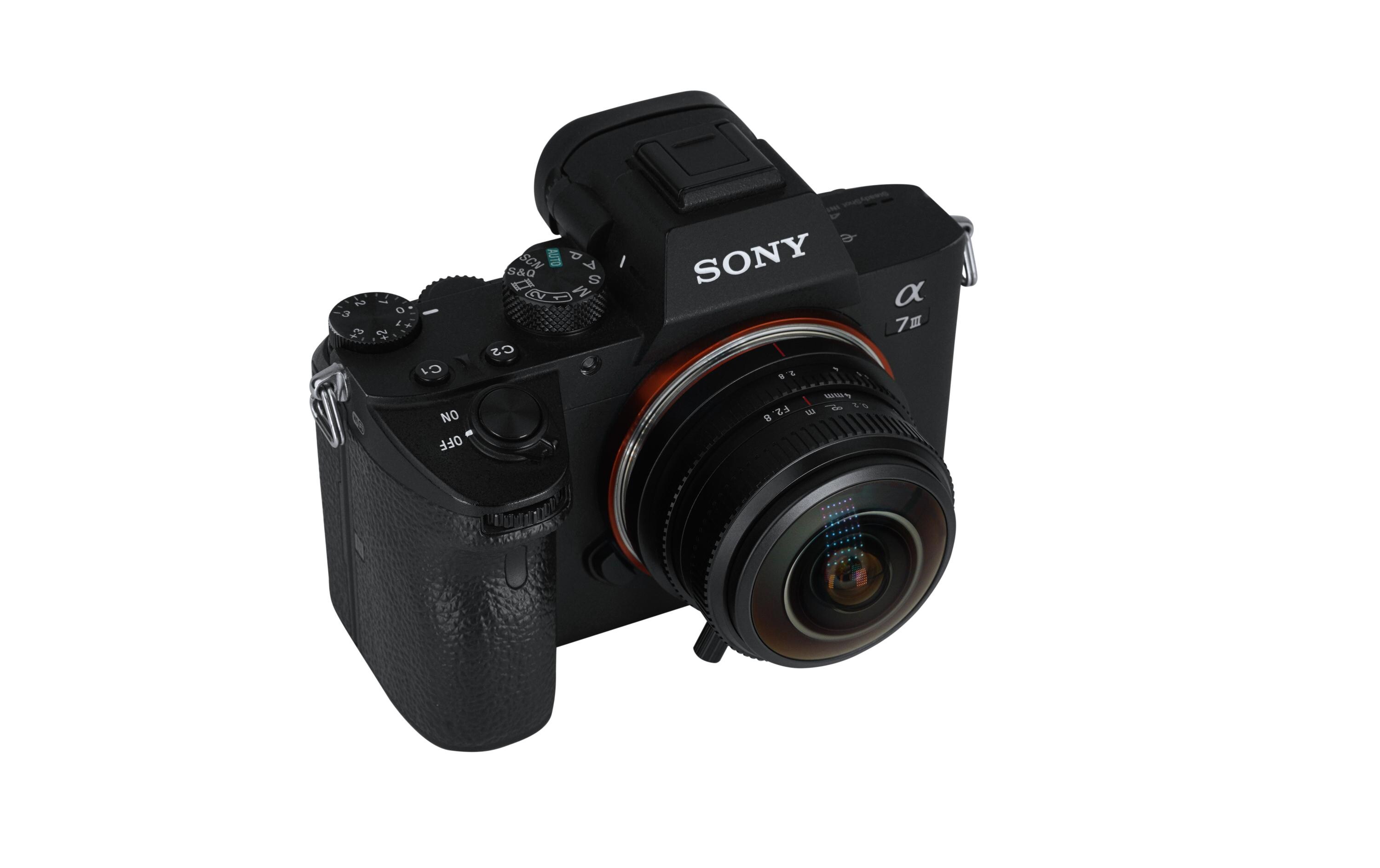 Festbrennweite 4mm F/2.8 Fisheye – Sony E-Mount<br>Zirkulares Fisheye-Objektiv mit 225° Blickwinkel