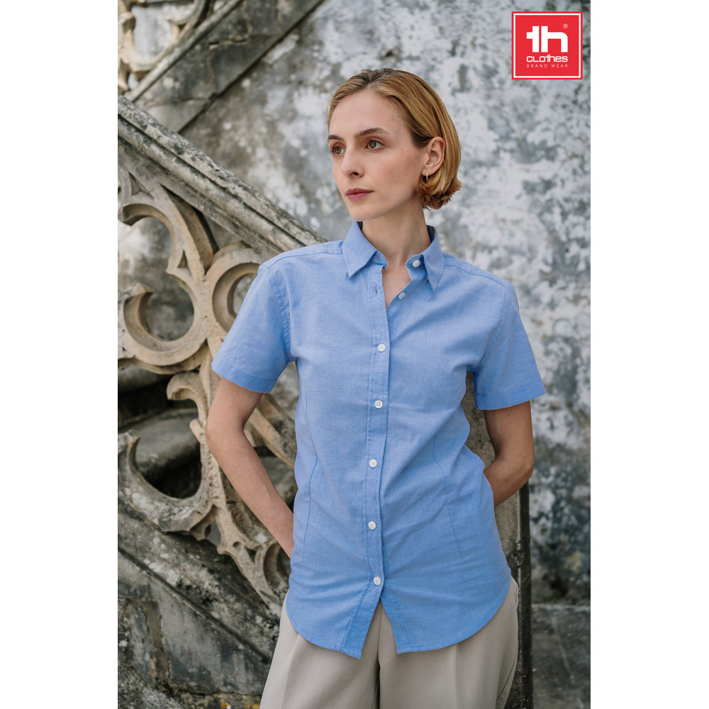 TH Clothes 30158 - Chemise oxford à manches courtes pour femmes