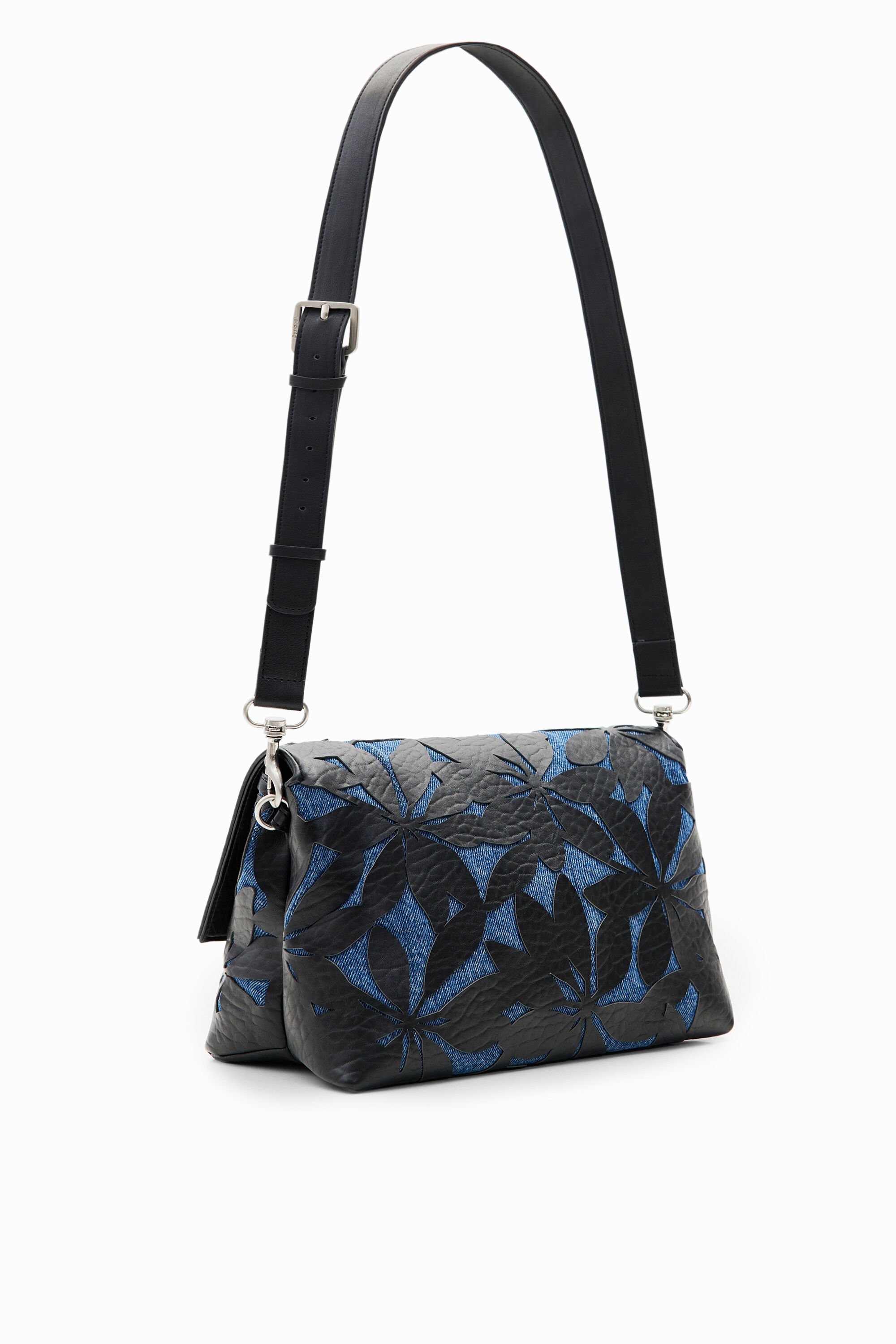 Sac à bandoulière moyen fleurs estampées