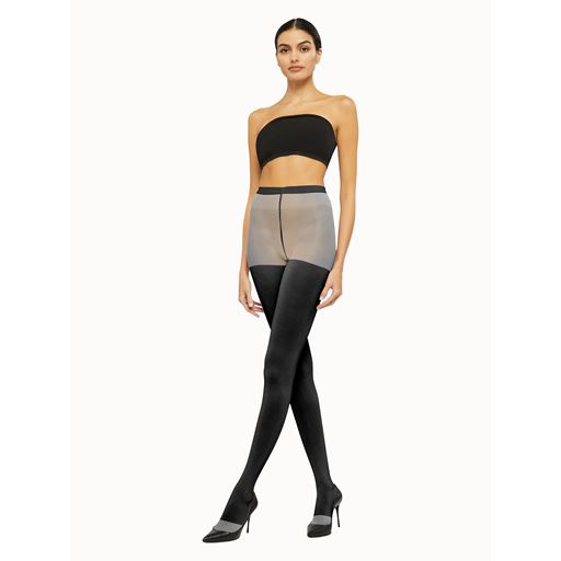 Wolford Shiny Sheer Strømpebukser, Black/Pewter, M