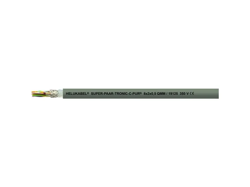 Helukabel 19101-500 Slæbekædekabel S-PAAR-TRONIC-C-PUR 2 x 0.25 mm² Grå 500 m