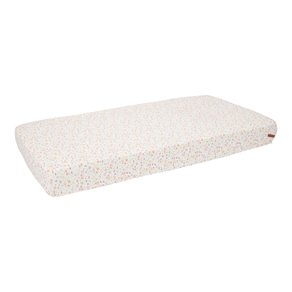 katoenen wieg hoeslaken Flowers & Butterflies 40x80 cm