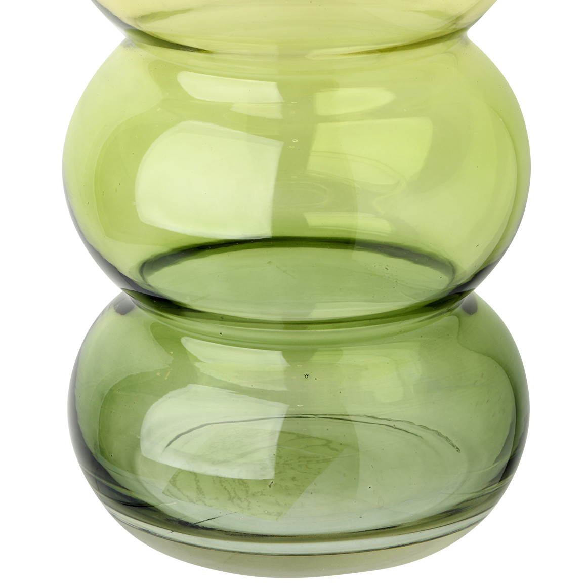 Vase in welliger Form hellgrün / hellgelb