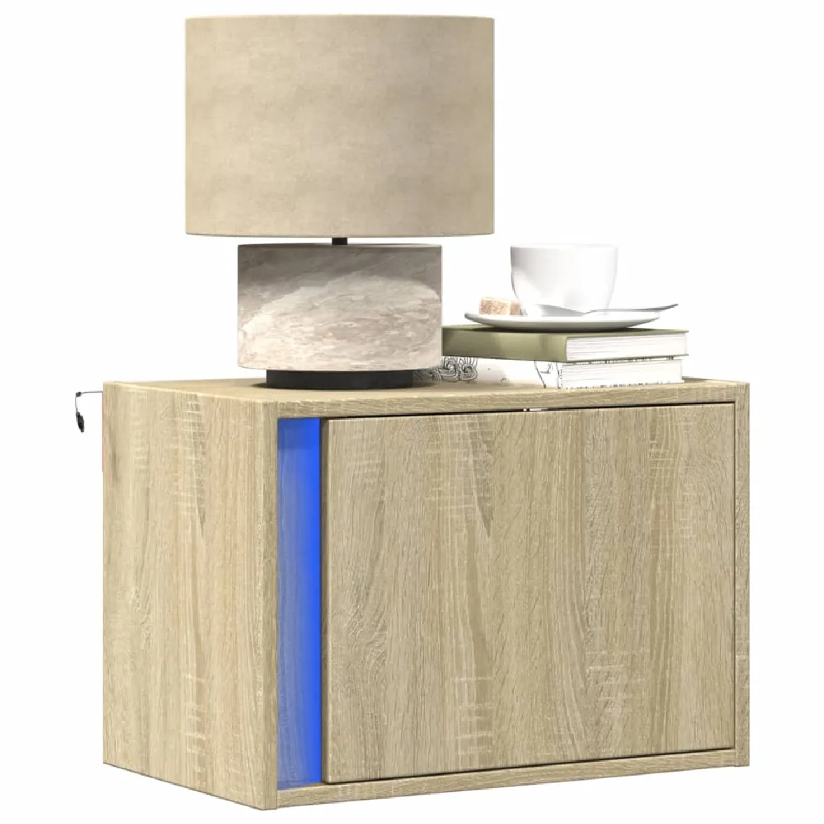 vidaXL Tables de chevet murales LED 2 pcs - Chêne sonoma
