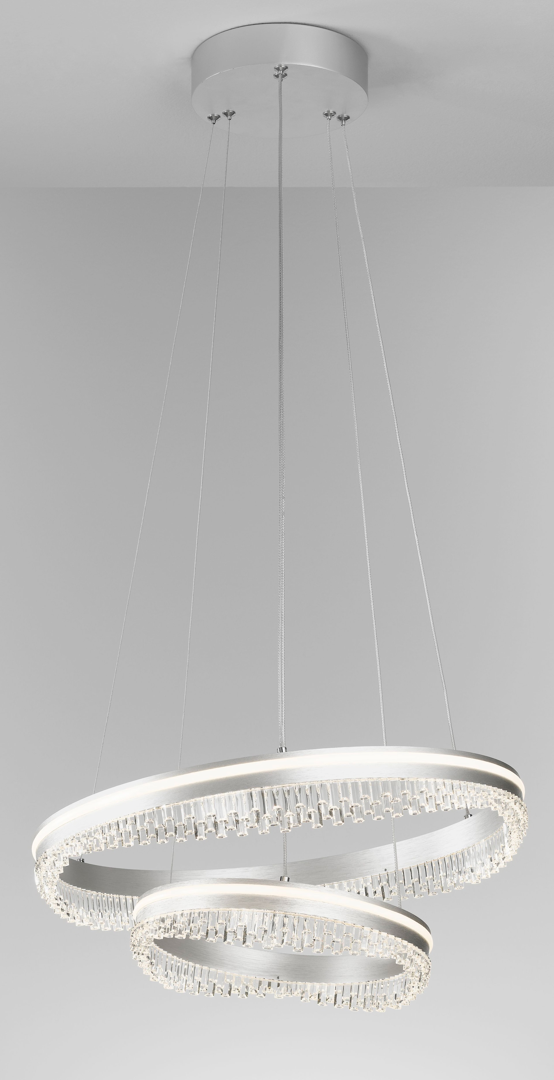 casaNOVA LED Pendelleuchte AUDREY 50 cm silberfarbig
