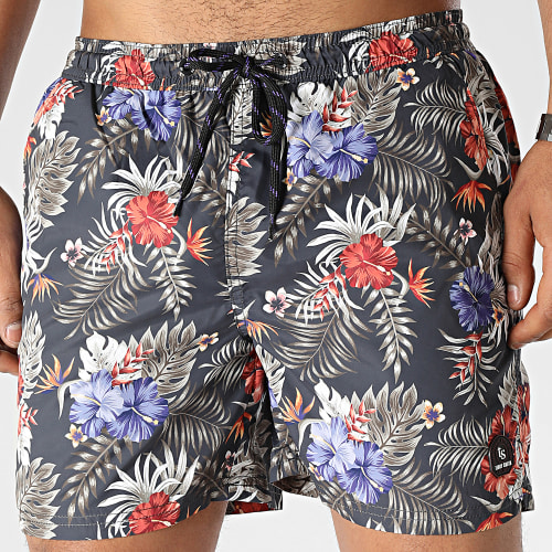 Short De Bain Nova Gris Anthracite Floral