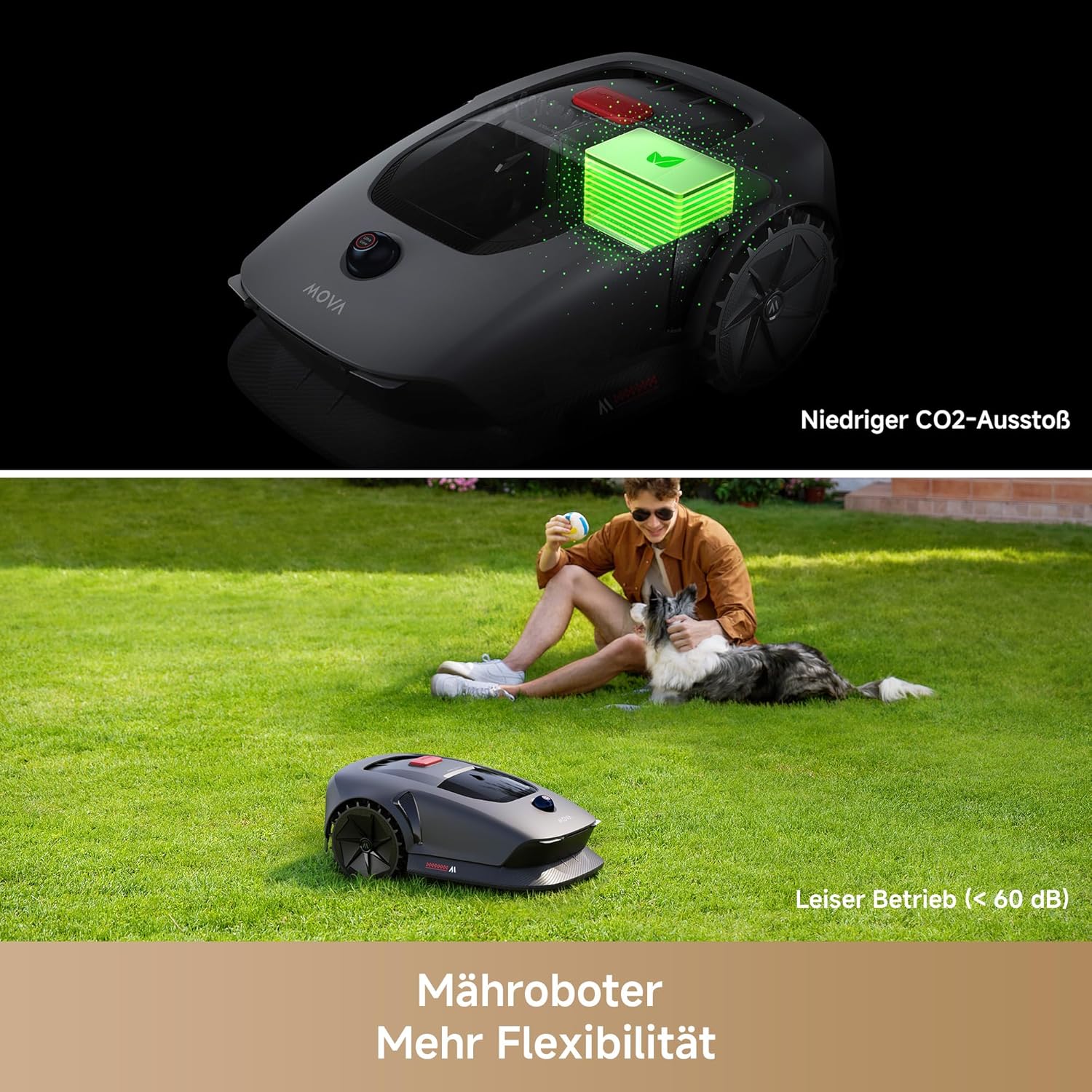 MOVA 600 Kit, Rasenmäher Roboter mit 81x Ersatzmesser, 360° 3D LiDAR Mähroboter ohne Begrenzungskabel & genaue Kartierung bis 800 m², Smarte Hindernisvermeidung, App-Steuerung, U-förmiges Schneiden